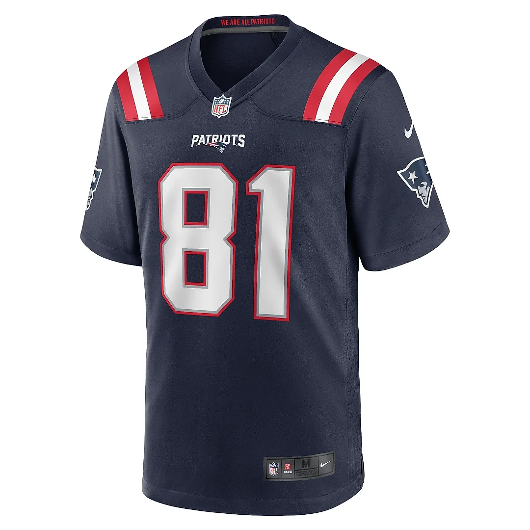 Zennovawear Men's New England Patriots Jonnu Smith Navy Game Jersey