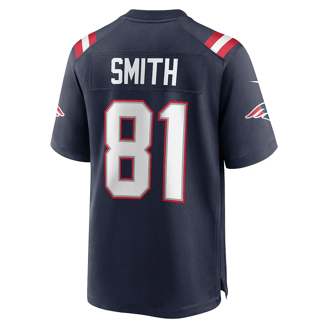 Zennovawear Men's New England Patriots Jonnu Smith Navy Game Jersey