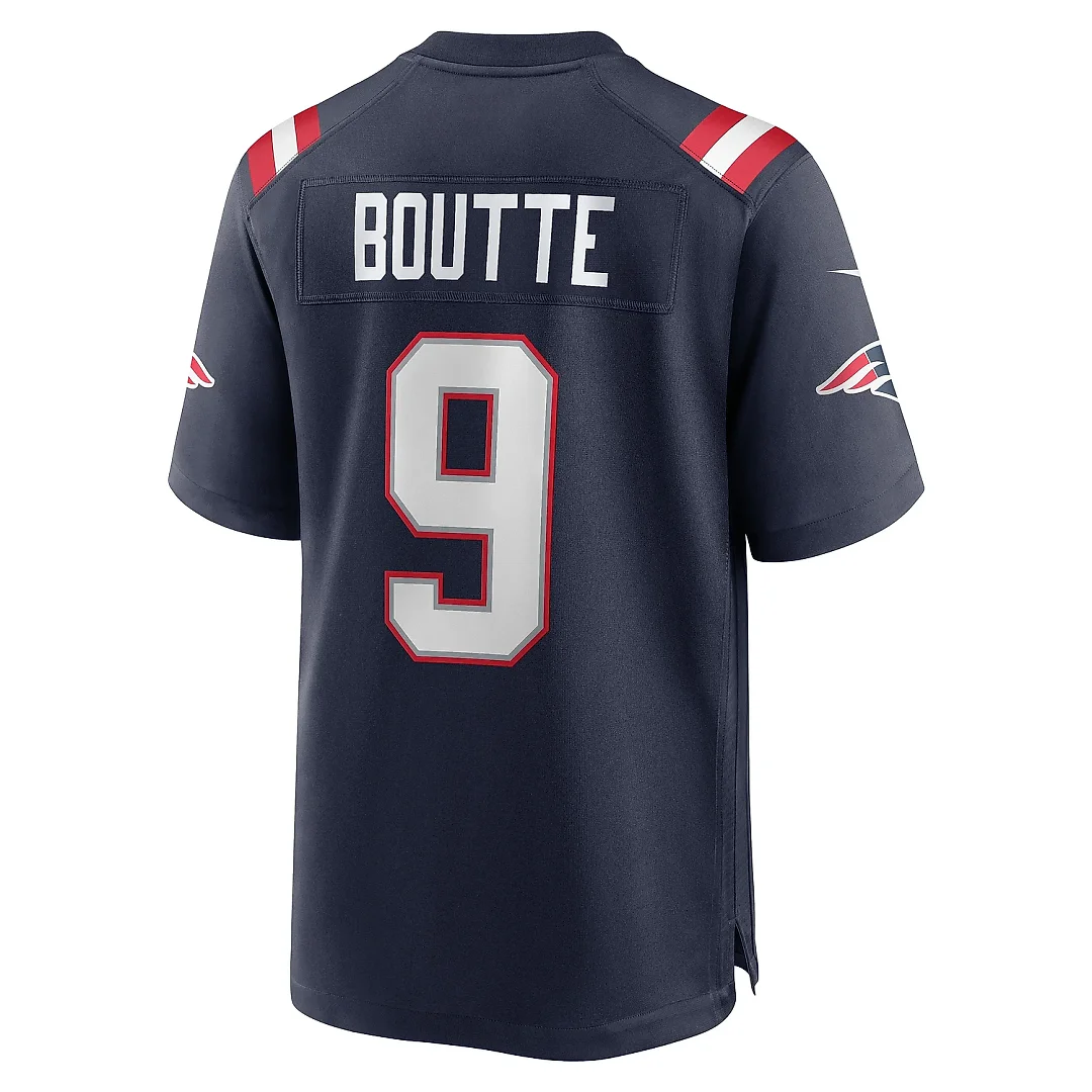 Zennovawear Men's New England Patriots Kayshon Boutte Navy Game Jersey