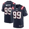 Zennovawear Men's New England Patriots Keion White Navy Team Game Jersey