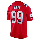Zennovawear Men's New England Patriots Keion White Red Alternate Team Game Jersey