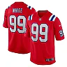 Zennovawear Men's New England Patriots Keion White Red Alternate Team Game Jersey