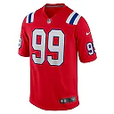 Zennovawear Men's New England Patriots Keion White Red Alternate Team Game Jersey