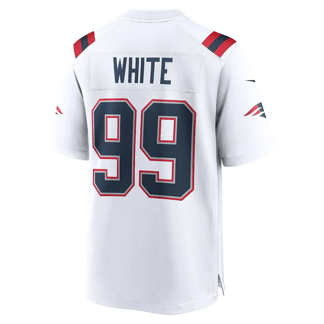 Zennovawear Men's New England Patriots Keion White White Game Jersey
