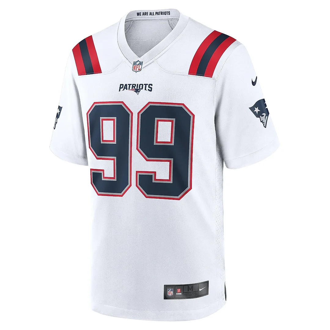 Zennovawear Men's New England Patriots Keion White White Game Jersey
