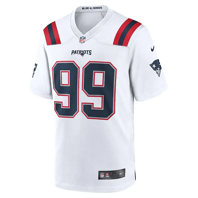 Zennovawear Men's New England Patriots Keion White White Game Jersey