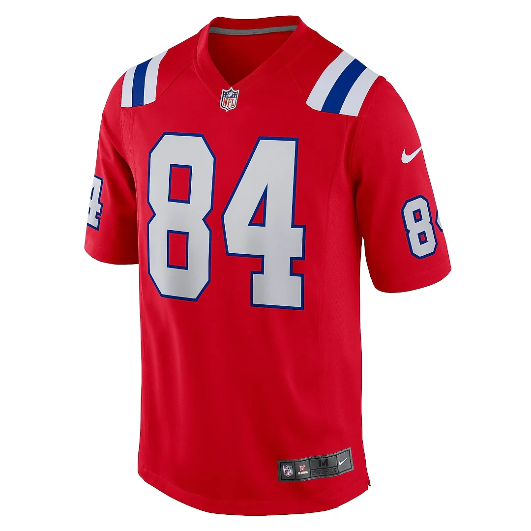 Zennovawear Men's New England Patriots Kendrick Bourne Red Game Jersey