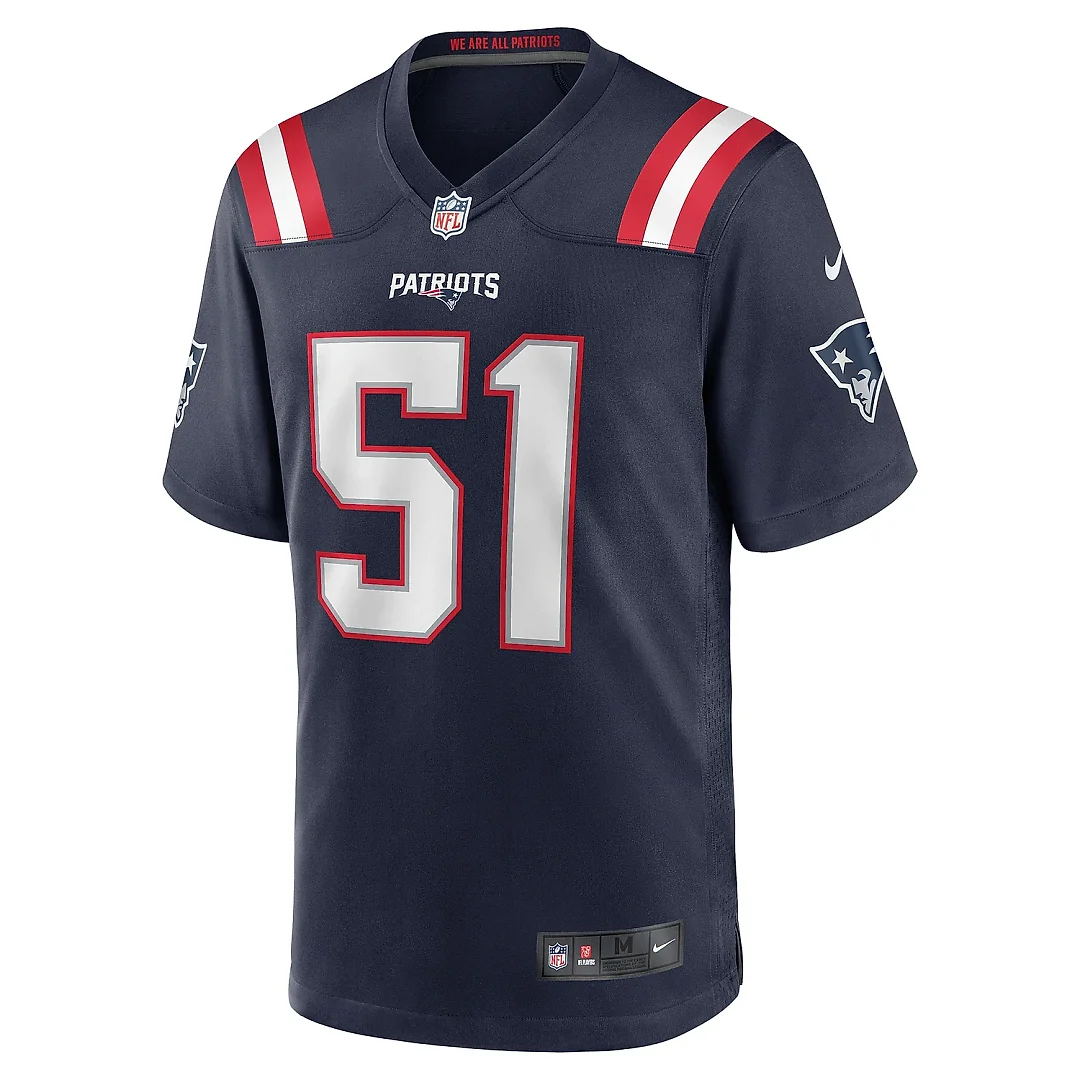 Zennovawear Men's New England Patriots Keshawn Banks Navy Game Jersey