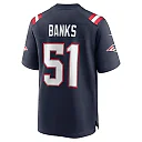 Zennovawear Men's New England Patriots Keshawn Banks Navy Game Jersey