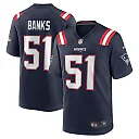 Zennovawear Men's New England Patriots Keshawn Banks Navy Game Jersey