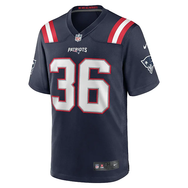 Zennovawear Men's New England Patriots Kevin Harris Navy Game Player Jersey