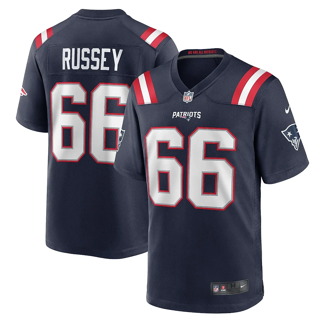 Zennovawear Men's New England Patriots Kody Russey Navy Game Player Jersey