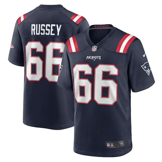 Zennovawear Men's New England Patriots Kody Russey Navy Game Player Jersey
