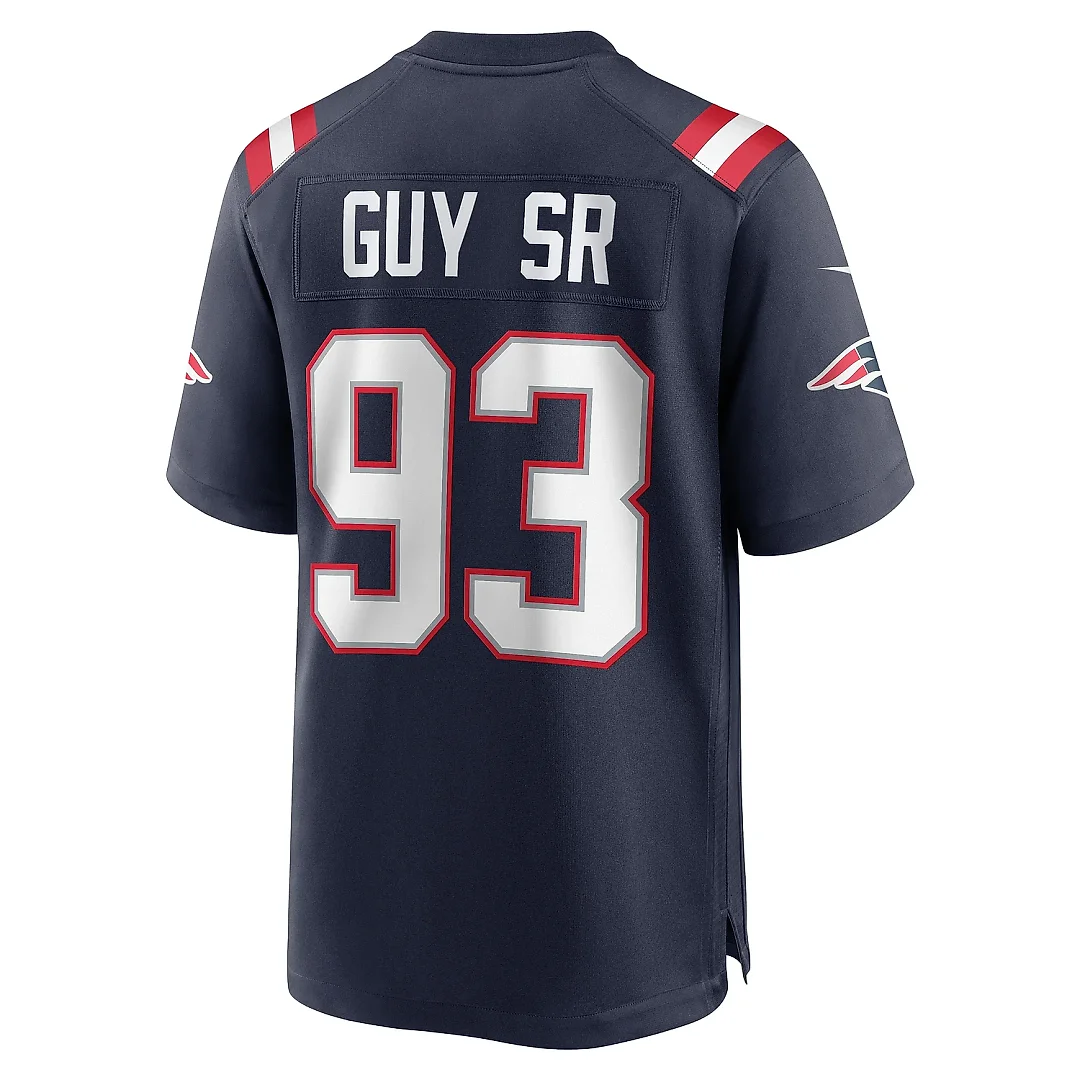 Zennovawear Men's New England Patriots Lawrence Guy Navy Team Game Jersey