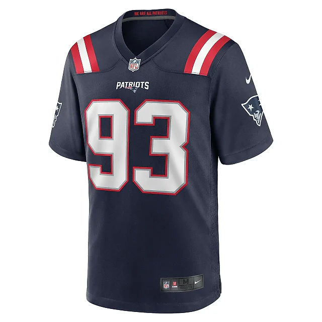 Zennovawear Men's New England Patriots Lawrence Guy Navy Team Game Jersey