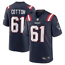 Zennovawear Men's New England Patriots Lester Cotton Sr. Navy Team Game Jersey