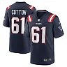 Zennovawear Men's New England Patriots Lester Cotton Sr. Navy Team Game Jersey
