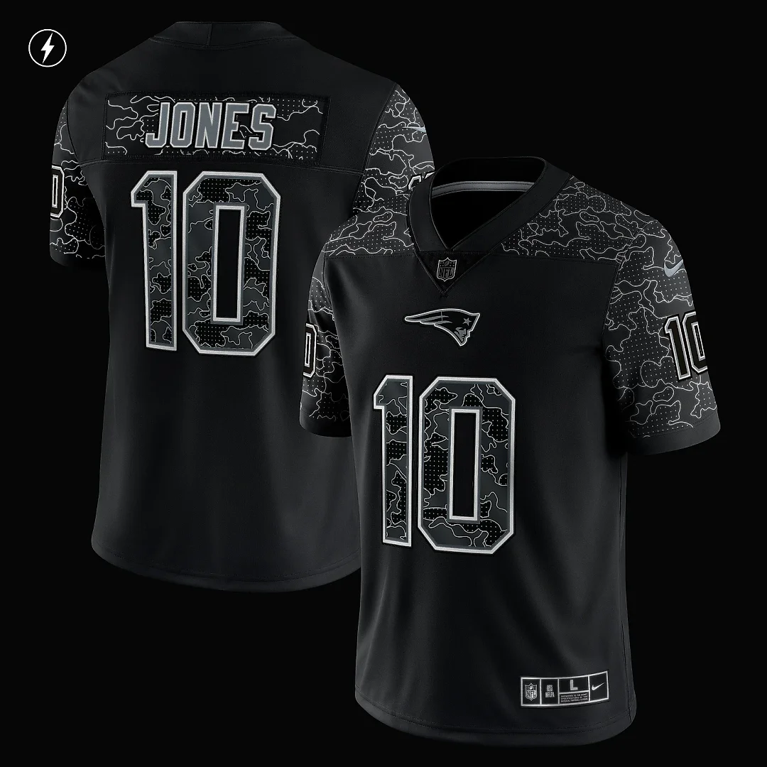 Zennovawear Men's New England Patriots Mac Jones Black RFLCTV Limited Jersey