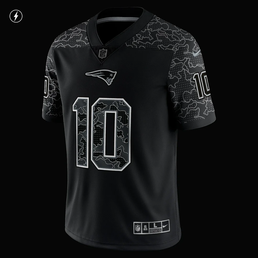 Zennovawear Men's New England Patriots Mac Jones Black RFLCTV Limited Jersey