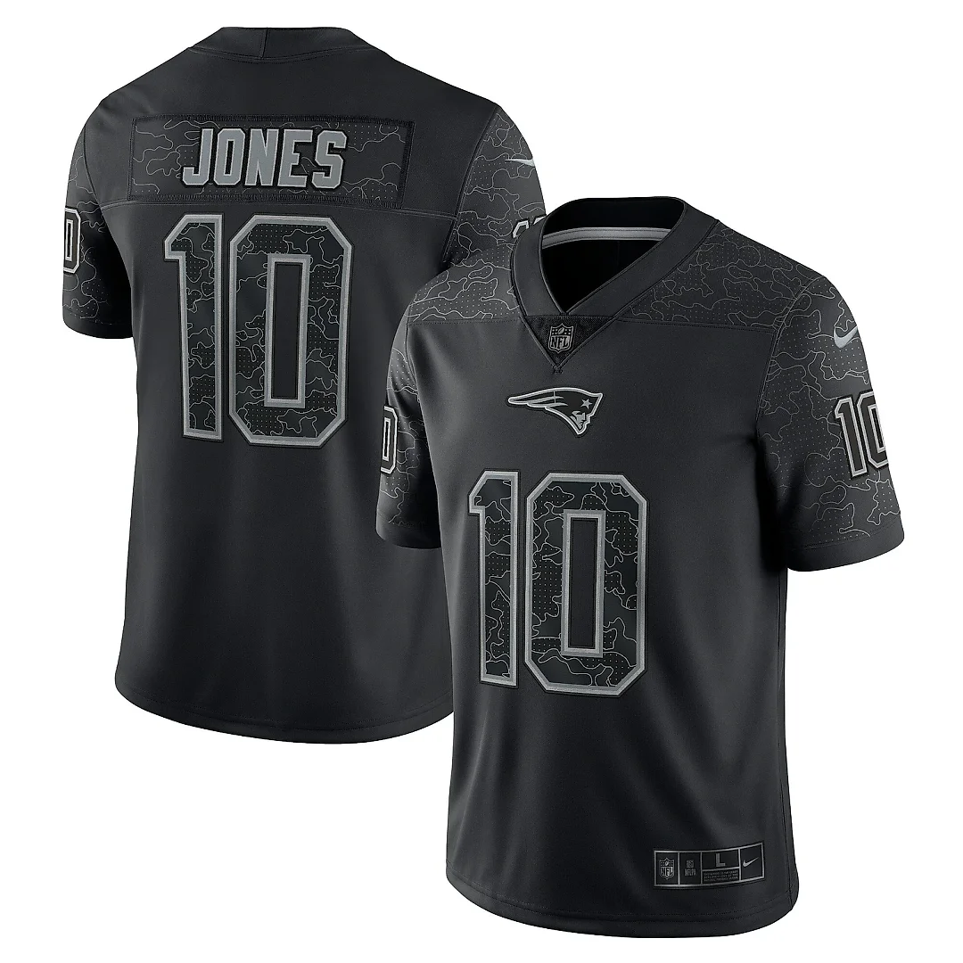 Zennovawear Men's New England Patriots Mac Jones Black RFLCTV Limited Jersey