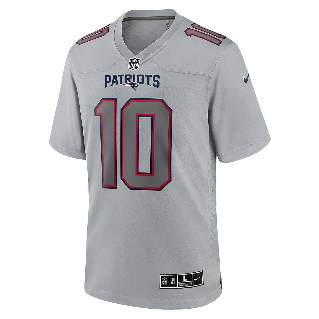Zennovawear Men's New England Patriots Mac Jones Gray Atmosphere Fashion Game Jersey