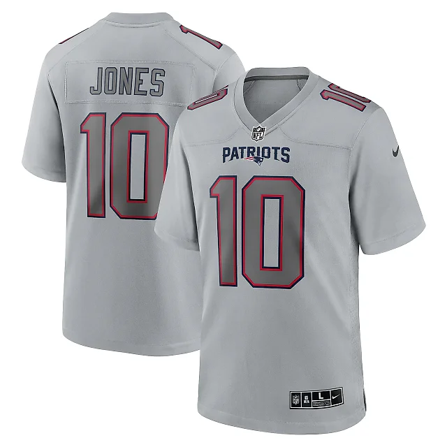 Zennovawear Men's New England Patriots Mac Jones Gray Atmosphere Fashion Game Jersey