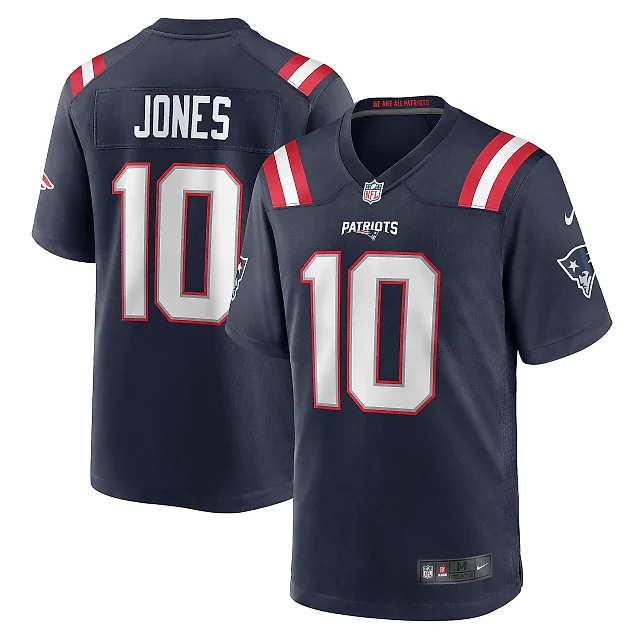 Zennovawear Men's New England Patriots Mac Jones Navy Game Jersey