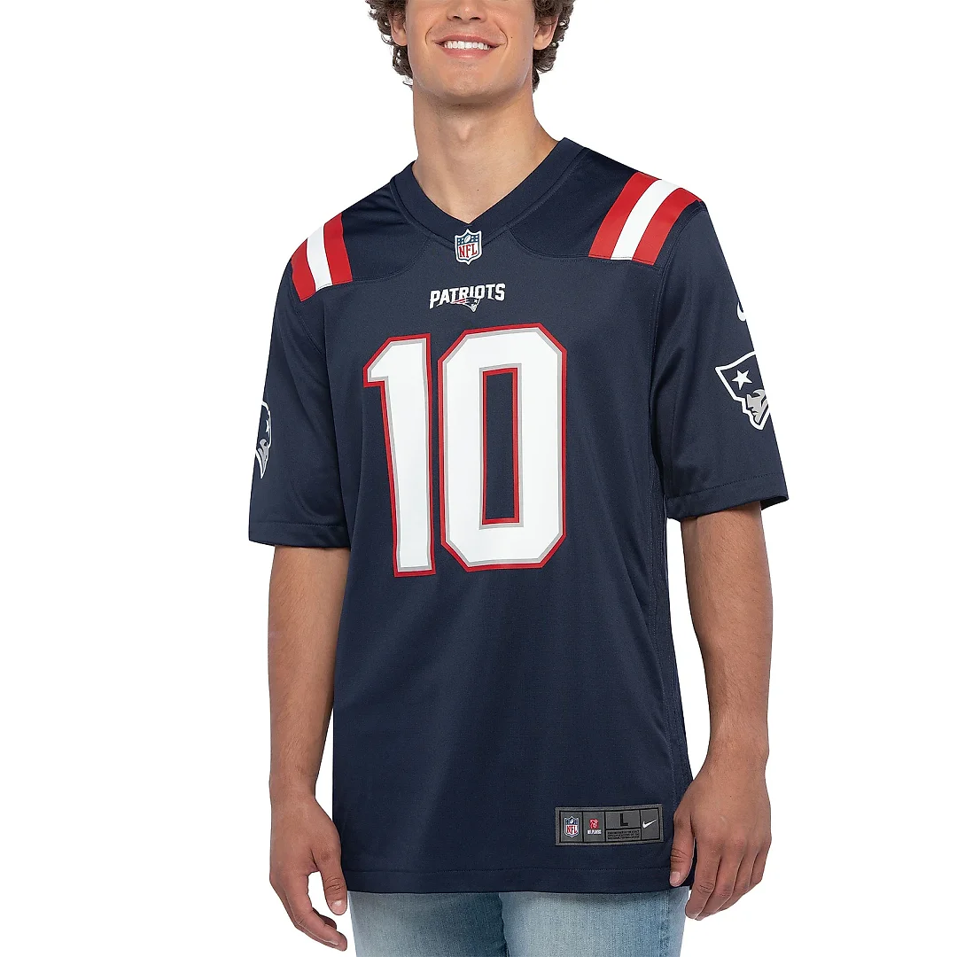 Zennovawear Men's New England Patriots Mac Jones Navy Player Game Jersey