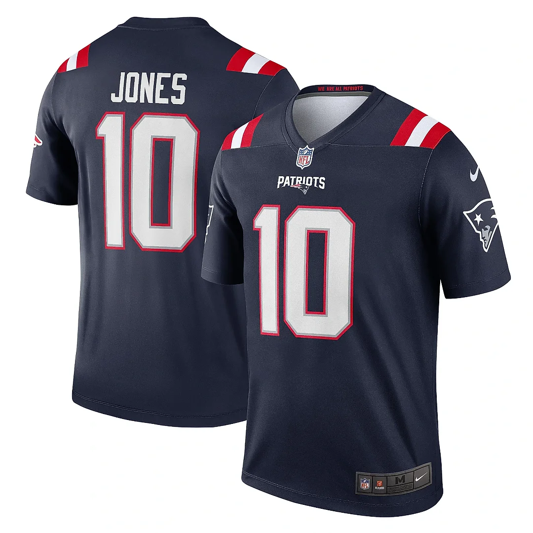 Zennovawear Men's New England Patriots Mac Jones Navy Team Legend Player Performance Top