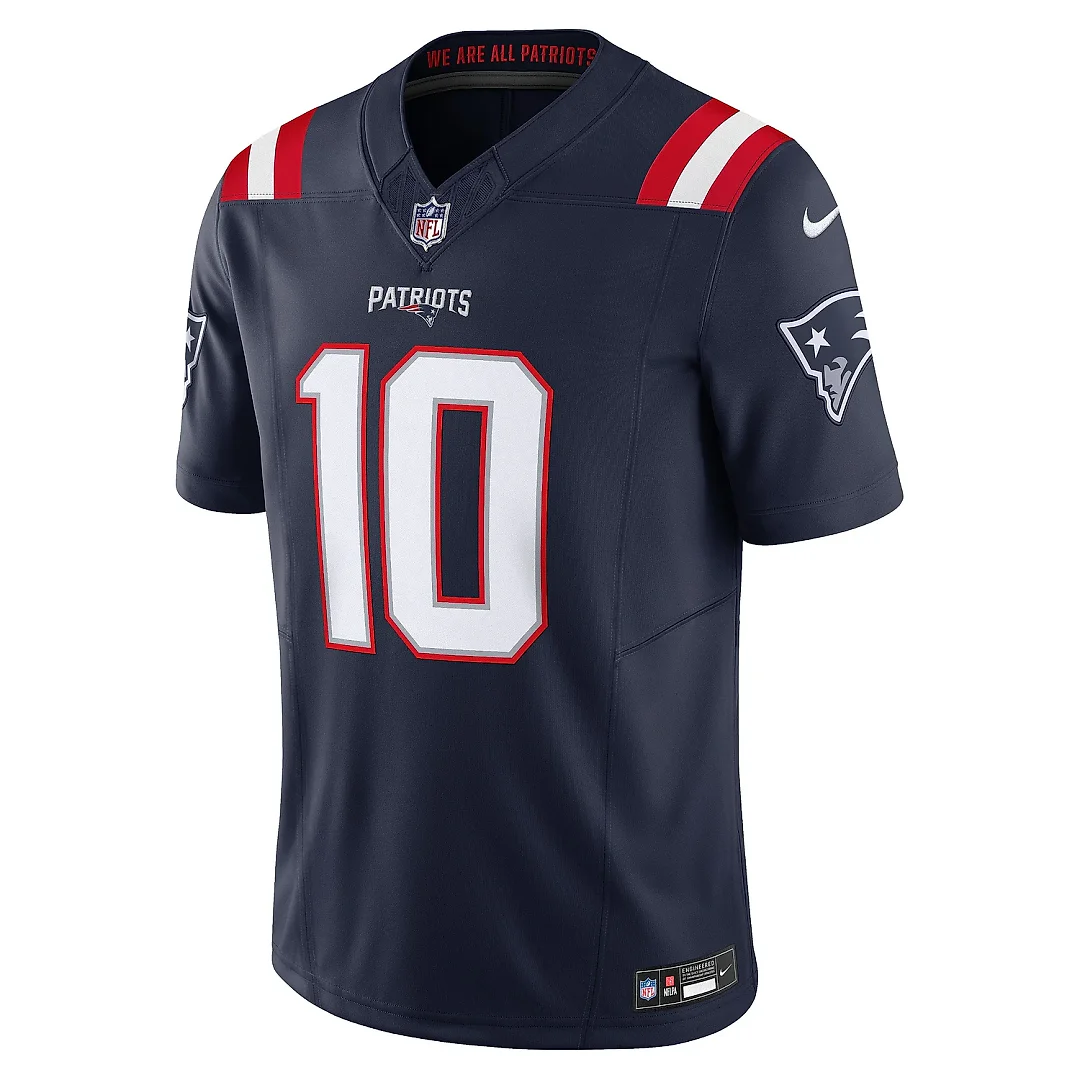 Zennovawear Men's New England Patriots Mac Jones Navy Vapor F.U.S.E. Limited Jersey