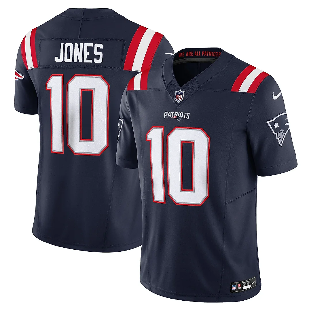 Zennovawear Men's New England Patriots Mac Jones Navy Vapor F.U.S.E. Limited Jersey