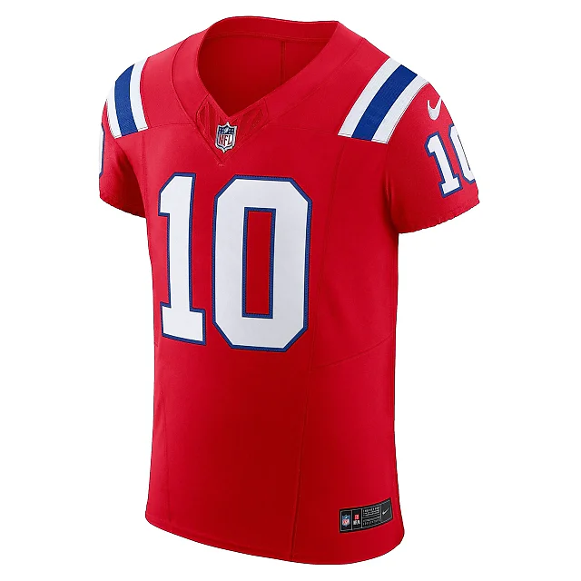 Zennovawear Men's New England Patriots Mac Jones Red Alternate Vapor F.U.S.E. Elite Jersey