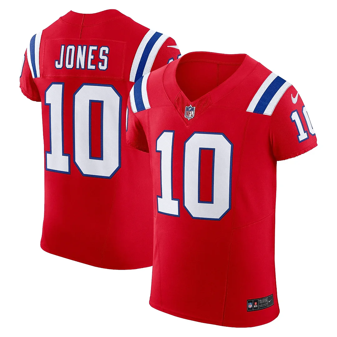 Zennovawear Men's New England Patriots Mac Jones Red Alternate Vapor F.U.S.E. Elite Jersey