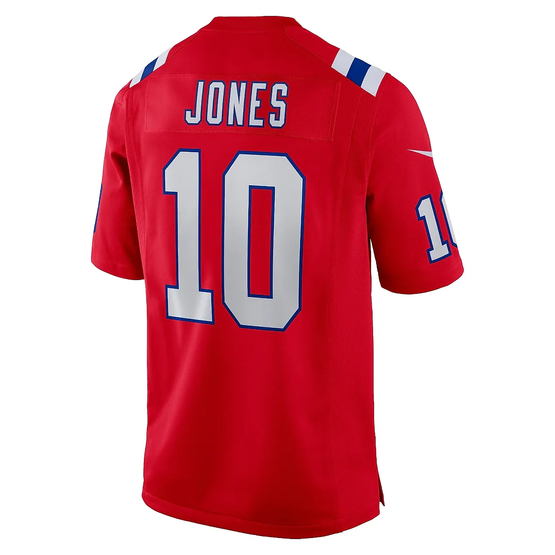 Zennovawear Men's New England Patriots Mac Jones Red Alternate Game Jersey