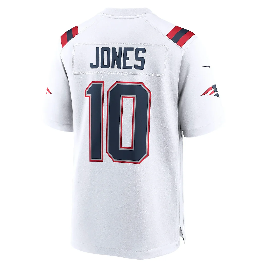 Zennovawear Men's New England Patriots Mac Jones White Player Game Jersey