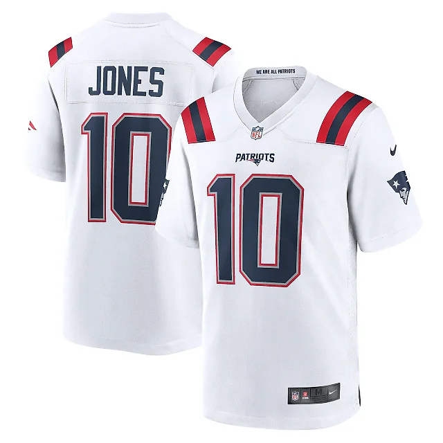 Zennovawear Men's New England Patriots Mac Jones White Player Game Jersey