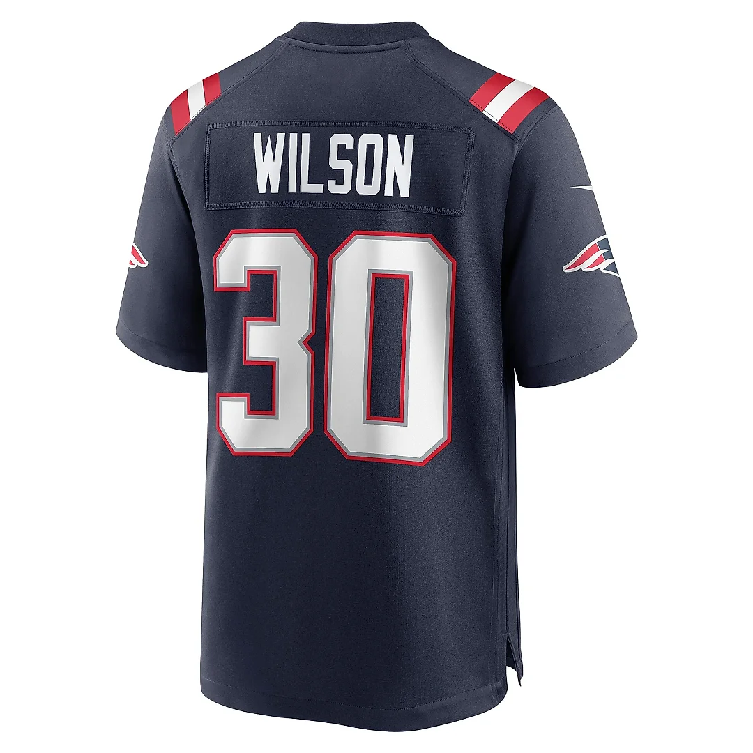 Zennovawear Men's New England Patriots Mack Wilson Navy Game Jersey