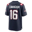 Zennovawear Men's New England Patriots Malik Cunningham Navy Team Game Jersey
