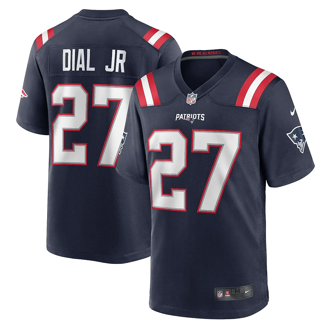 Zennovawear Men's New England Patriots Marcellas Dial Jr. Navy Game Jersey