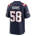 Zennovawear Men's New England Patriots Marcus Harris Navy Team Game Jersey