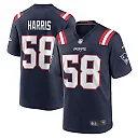 Zennovawear Men's New England Patriots Marcus Harris Navy Team Game Jersey