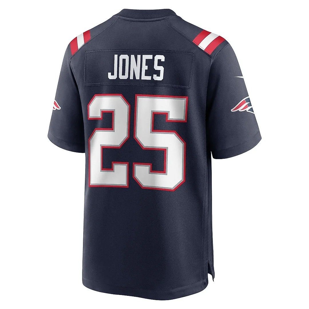 Zennovawear Men's New England Patriots Marcus Jones Navy Game Player Jersey