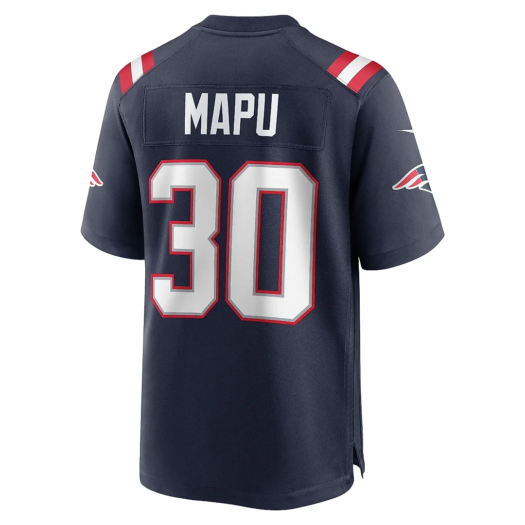 Zennovawear Men's New England Patriots Marte Mapu Navy Team Game Jersey