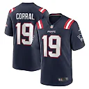 Zennovawear Men's New England Patriots Matt Corral Navy Team Game Jersey