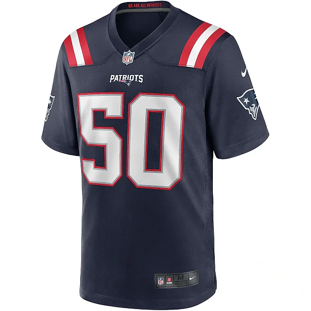 Zennovawear Men's New England Patriots Mike Vrabel Navy Game Retired Player Jersey