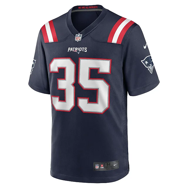 Zennovawear Men's New England Patriots Miles Battle Navy Game Jersey