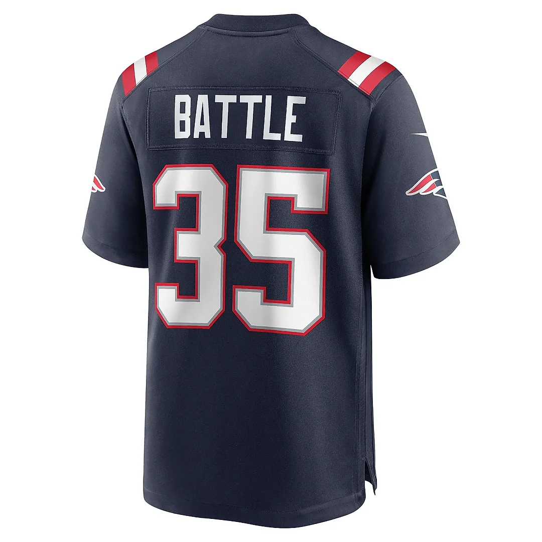Zennovawear Men's New England Patriots Miles Battle Navy Game Jersey