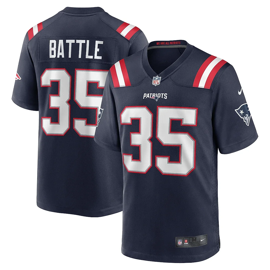 Zennovawear Men's New England Patriots Miles Battle Navy Game Jersey