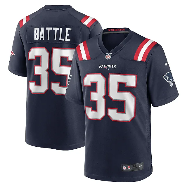 Zennovawear Men's New England Patriots Miles Battle Navy Game Jersey