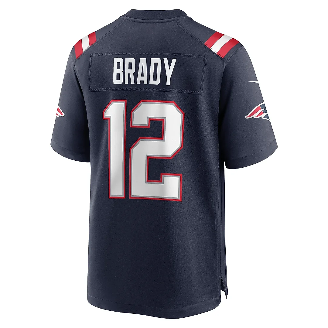 Zennovawear Men's New England Patriots Navy Game Retired Player Jersey